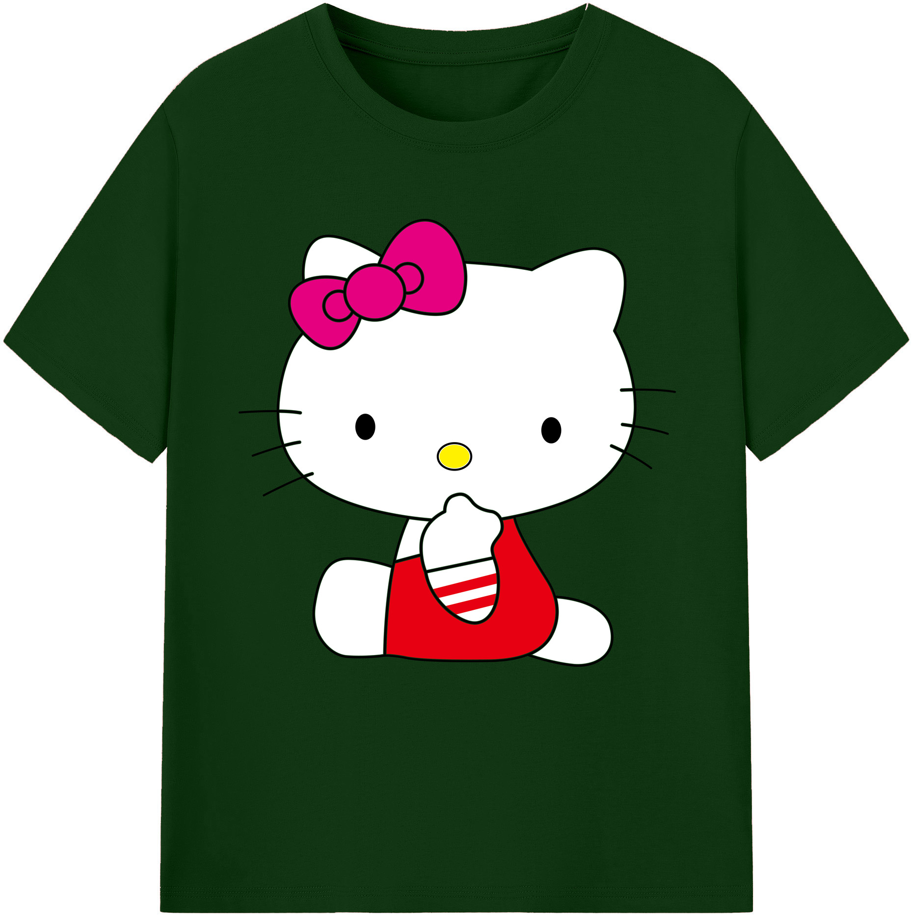 （画像用） Hello Kitty ハローキティ 綿100％半袖Tシャツ（フロントプリント）